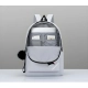 Unisex PU Leather Solid Medium Zipper Backpack (Grey)
