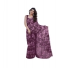 Women's Chiffon Printed Saree With Unstitched Blouse 5.5Mtr (Purple) Women's Chiffon Printed Saree With Unstitched Blouse 5.5Mtr (Purple)