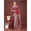Women's Banarasi Silk Printed Saree With Unstitched Blouse 5.5Mtr (Maroon) Women's Banarasi Silk Printed Saree With Unstitched Blouse 5.5Mtr (Maroon)