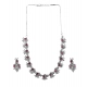 Women's Brass Silver Plated Necklace set (Red) Women's Brass Silver Plated Necklace set (Red)