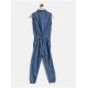 Girl's Denim Embellished Sleeveless Jumpsuit (Blue) Girl's Denim Embellished Sleeveless Jumpsuit (Blue)