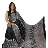 Women's Satin Printed Saree With Unstitched Blouse 5.5Mtr (Black) Women's Satin Printed Saree With Unstitched Blouse 5.5Mtr (Black)