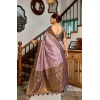 Women's Silk Blend Booti Work Ready to wear Saree With Unstitched Blouse 5.5Mtr (Lavender)