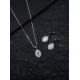 Women's Brass Silver Plated Pendant Set (Grey) Women's Brass Silver Plated Pendant Set (Grey)