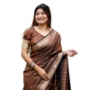 Women's Faux_Banarasi Lining Pattern Saree With Unstitched Blouse 5.5Mtr (Light_Brown) Women's Faux_Banarasi Lining Pattern Saree With Unstitched Blouse 5.5Mtr (Light_Brown)