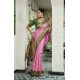 Women's Silk Blend Booti Work Ready to wear Saree With Unstitched Blouse 5.5Mtr (LightPink)