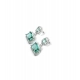 Women's Brass Silver Plated Drop Earrings (Green)