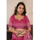 Women's Linen Cotton Printed Ready To Wear Saree With Unstitched Blouse 5.5 Mtr (Pink)