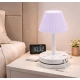 Plastic-LED Ribbed Shade Table Lamp with USB Charging Base (White) Plastic-LED Ribbed Shade Table Lamp with USB Charging Base (White)