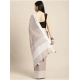 Women's Linen Printed Saree With Unstitched Blouse 5.5Mtr (Beige) Women's Linen Printed Saree With Unstitched Blouse 5.5Mtr (Beige)