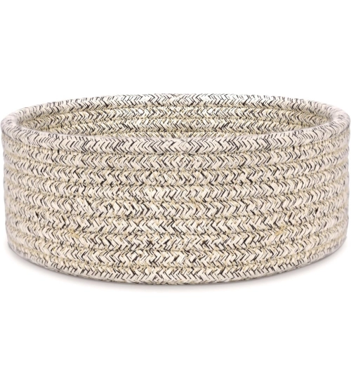 Cotton 8x3 Inch Kidi Round 1 Pcs Bedside Organizer (Brown)