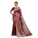 Women's Silk Blend Printed Saree With Unstitched Blouse 5.5Mtr (Maroon) Women's Silk Blend Printed Saree With Unstitched Blouse 5.5Mtr (Maroon)