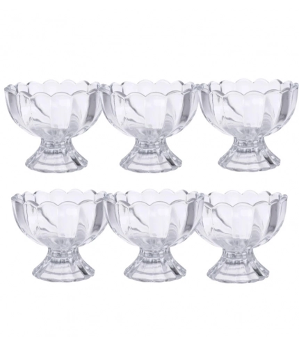 Unbreakable Plastic Dessert And Ice Cream Bowls – Set of 6 for Serving Salad, Fruits And More (Color: Assorted )