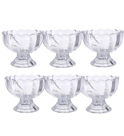 Unbreakable Plastic Dessert And Ice Cream Bowls – Set of 6 for Serving Salad, Fruits And More (Color: Assorted )