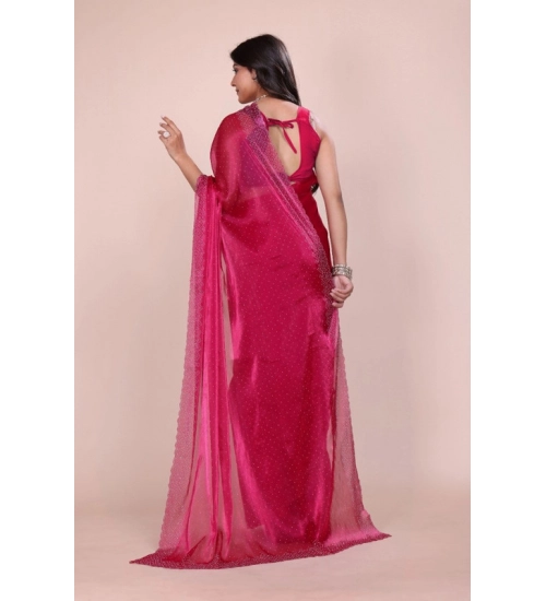 Women's Jimmy choo Embellished Bollywood Saree With Unstitched Blouse 5.5Mtr (Red) Women's Jimmy choo Embellished Bollywood Saree With Unstitched Blouse 5.5Mtr (Red)