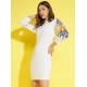 Women's Polyester Lycra Printed Long Sleeve Dress (Multicolor)