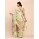 Women's Linen Cotton Printed Saree With Unstitched Blouse 5.5Mtr (Light Green) Women's Linen Cotton Printed Saree With Unstitched Blouse 5.5Mtr (Light Green)