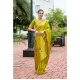 Women's Silk Blend Zari Woven Saree With Unstitched Blouse 5.5Mtr (Lime Green)