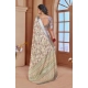 Women's Printed Cotton Linen Saree withPrinted  Saree With Unstitched Blouse (Beige, 5-6Mtrs)