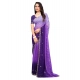 Women's Chiffon Embroidred Saree With Unstitched Blouse 5.5Mtr (Purple) Women's Chiffon Embroidred Saree With Unstitched Blouse 5.5Mtr (Purple)