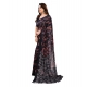 Women's Georgette Printed Saree With Unstitched Blouse 5.5Mtr (Navy Blue)