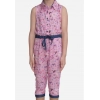Girl's Cotton Printed Sleeveless Jumpsuit (Pink) Girl's Cotton Printed Sleeveless Jumpsuit (Pink)
