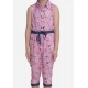 Girl's Cotton Printed Sleeveless Jumpsuit (Pink) Girl's Cotton Printed Sleeveless Jumpsuit (Pink)
