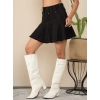 Women's Denim Washed Buttoned Skirt (Black)