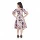 Girl's Shiffon Printed Half Sleeve Round Neck Dress (Peach) Girl's Shiffon Printed Half Sleeve Round Neck Dress (Peach)