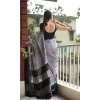 Women's Soft Lilan Printed Saree With Unstitched Blouse 5.5Mtr (Black) Women's Soft Lilan Printed Saree With Unstitched Blouse 5.5Mtr (Black)