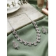 Women's Brass Silver Plated Necklace set (Pink) Women's Brass Silver Plated Necklace set (Pink)