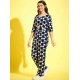 Girl's Cotton Polka 3-4th Sleeve Jumpsuit (Multicolor) Girl's Cotton Polka 3-4th Sleeve Jumpsuit (Multicolor)