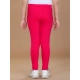 Girl's Cotton Lycra Solid Elasticated Leggings (Dark Pink)