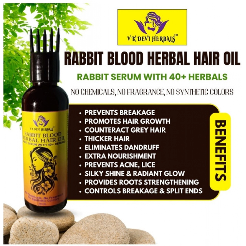 Devi Herbels Rabbit Blood Herbal 100 ML Hair Oil - Men's And Women's Hair Growth Oil Devi Herbels Rabbit Blood Herbal 100 ML Hair Oil - Men's And Women's Hair Growth Oil