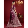 Women's Silk Blend Printed Saree With Unstitched Blouse 5.5Mtr (Purple) Women's Silk Blend Printed Saree With Unstitched Blouse 5.5Mtr (Purple)
