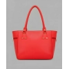Women's PU Leather Solid Shoulder Zipper Handbag (Red)