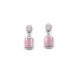 Women's Brass Silver Plated Drop Earrings (Pink)