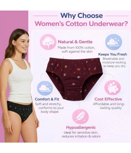 Pack of_6 Women's Cotton Printed Hipster Panty (Multicolor)