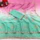 Women's Digital Printed  Geogette Saree With Unstitched Blouse (Light Green, 5-6 Mtrs)