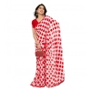 Women's Georgette Printed Saree With Unstitched Blouse 5.5Mtr (Red-White) Women's Georgette Printed Saree With Unstitched Blouse 5.5Mtr (Red-White)