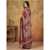 Women's Silk Blend Printed Saree With Unstitched Blouse 5.5Mtr (Maroon) Women's Silk Blend Printed Saree With Unstitched Blouse 5.5Mtr (Maroon)
