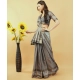 Women's Polyester Printed Saree With Unstitched Blouse 5.5 Mtr (Grey)