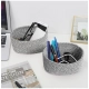 Cotton 8x3 Inch Kidi Round 2 Set Bedside Organizer (Black)