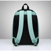 Unisex PU Leather Solid Medium Zipper Backpack (Green) Unisex PU Leather Solid Medium Zipper Backpack (Green)