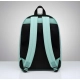Unisex PU Leather Solid Medium Zipper Backpack (Green)