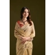 Women's Blended_Cotton Floral Saree With Unstitched Blouse 5.5Mtr (Beige) Women's Blended_Cotton Floral Saree With Unstitched Blouse 5.5Mtr (Beige)