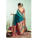 Women's Silk Blend Woven Saree With Unstitched Blouse 5.5 Mtr (Teal)