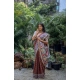 Women's Faux_Tussar Geometric_Print Saree With Unstitched Blouse 5.5Mtr (Coffee)