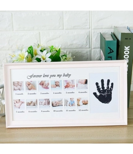 Acrylic Birthday Baby Handprints And Footprints Frame (Multicolor)