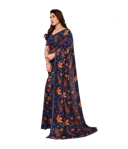 Women's Georgette Printed Saree With Unstitched Blouse 5.5Mtr (Blue) Women's Georgette Printed Saree With Unstitched Blouse 5.5Mtr (Blue)
